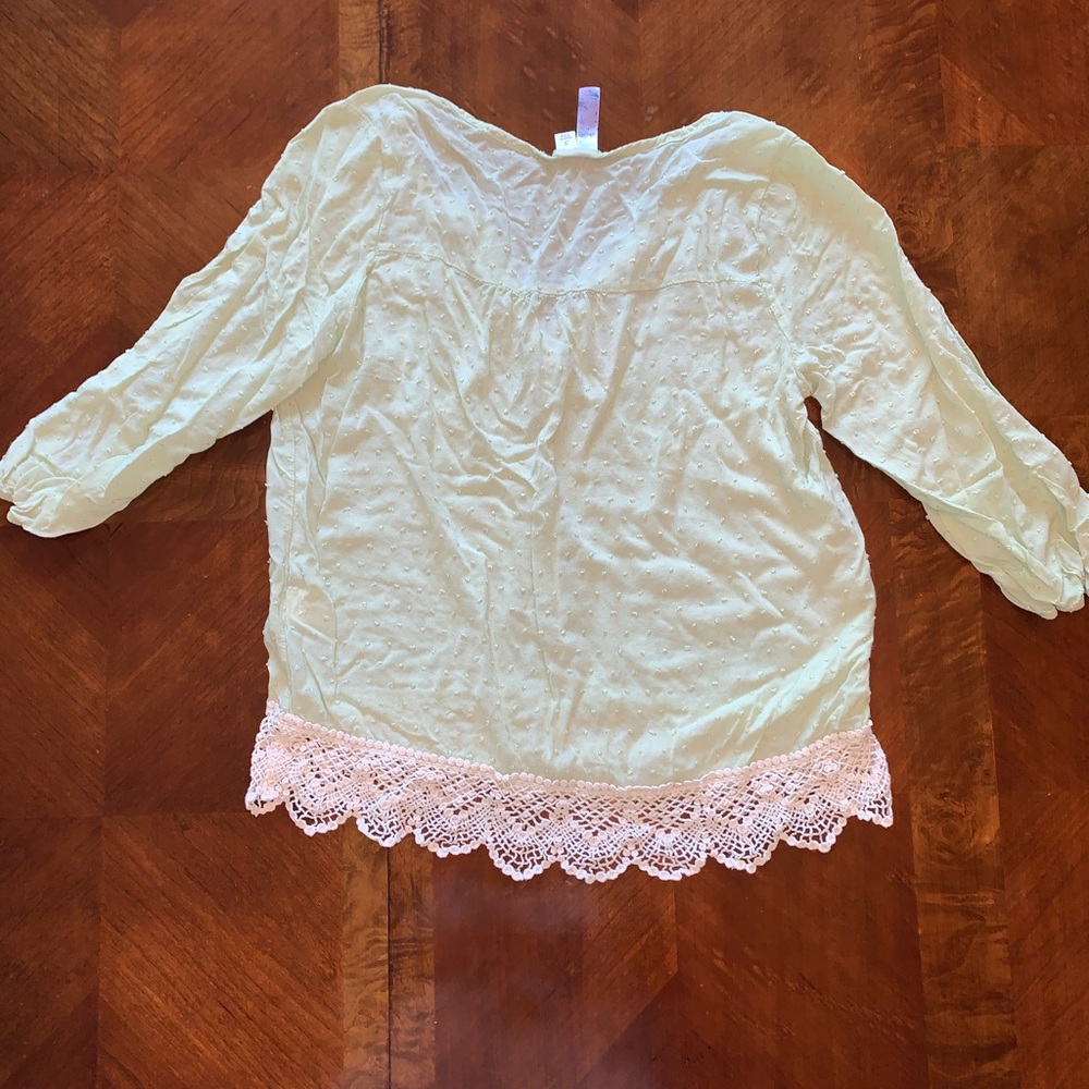 Green loose blouse